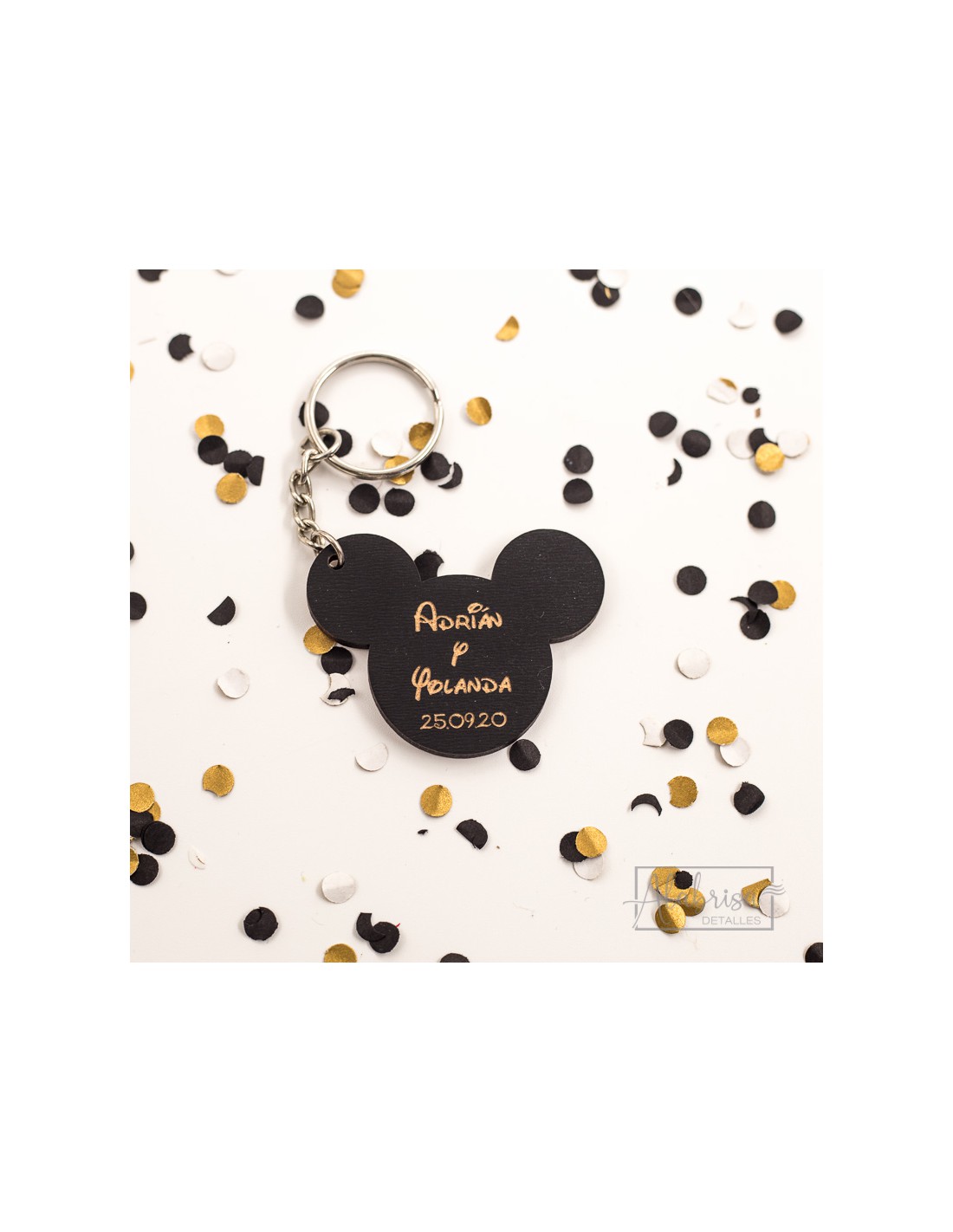 LLavero de madera Mickey&Minnie personalizado - Papimko