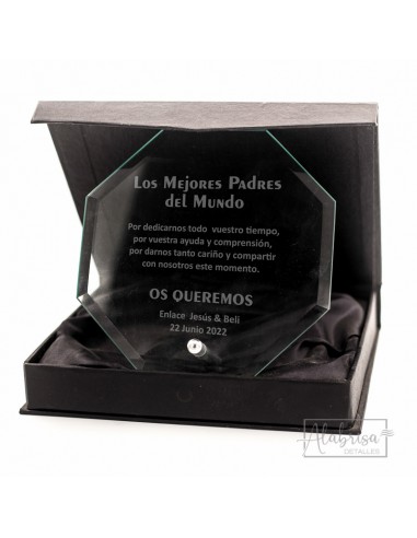 Placa Mediana Cristal Grabada con Dedicatoria para Regalar