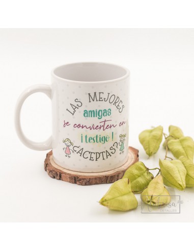 Taza personalizada testigo de boda