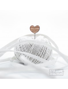 Alfiler de Madera Boda Corazón 2