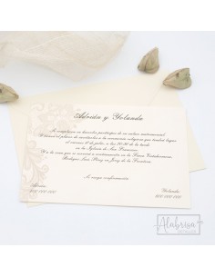 Invitación Boda Clásica Telada