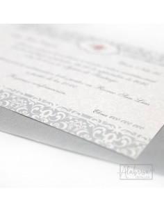 Invitación Boda Elegante Gris 2