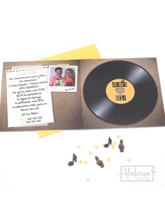 Invitación Boda Disco Vinilo 2