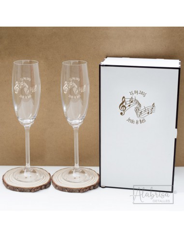 Dos Copas cristal personalizadas - Kit Quiero