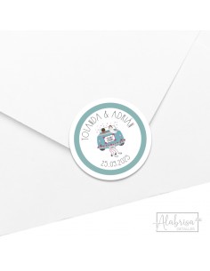 Tarjetas o pegatinas Boda...