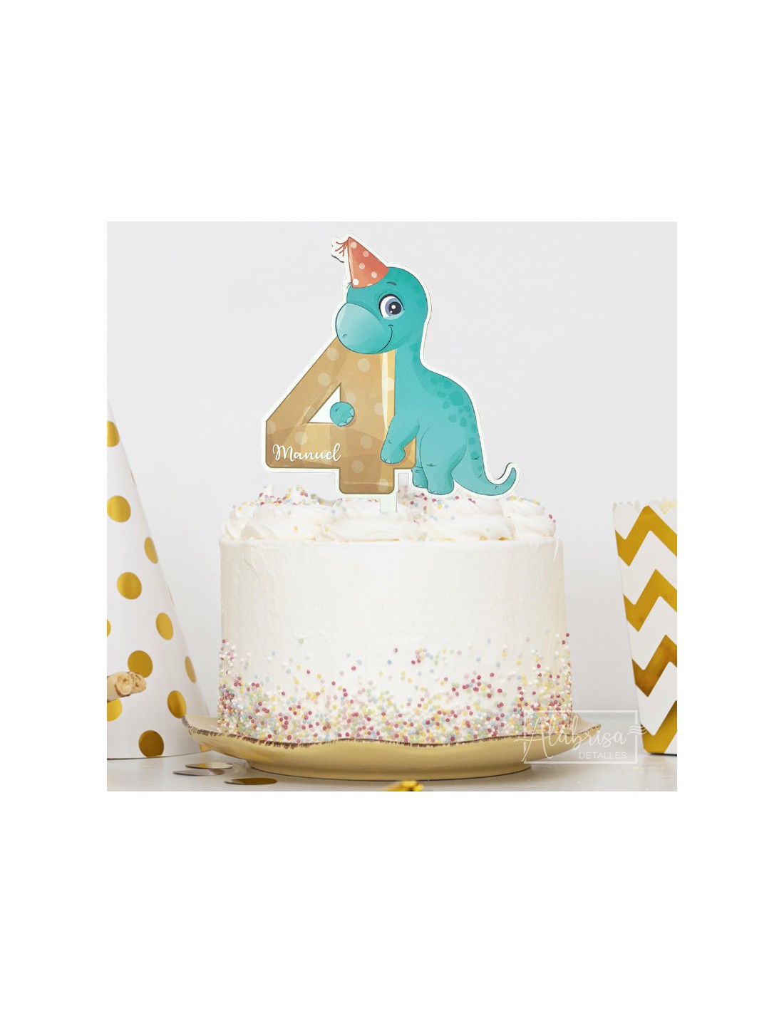 Topper Personalizado Dinosaurio Para Tartas - ALABRISA eventos