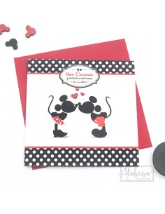 LLavero de madera Mickey&Minnie personalizado - Papimko