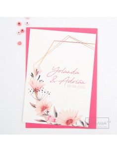 Invitación Boda Floral Rosada 2