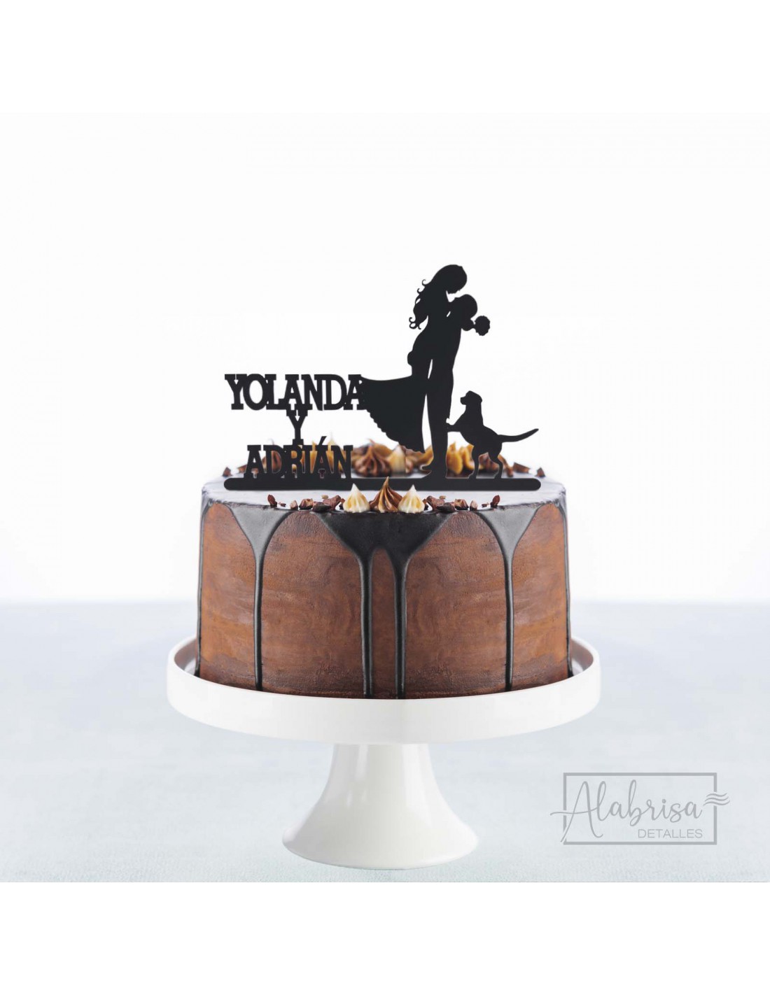 Topper para tarta de boda personalizado con iniciales