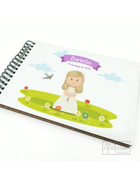 Libro Firmas Comunión grande dibujos de niños y niñas, personalizado